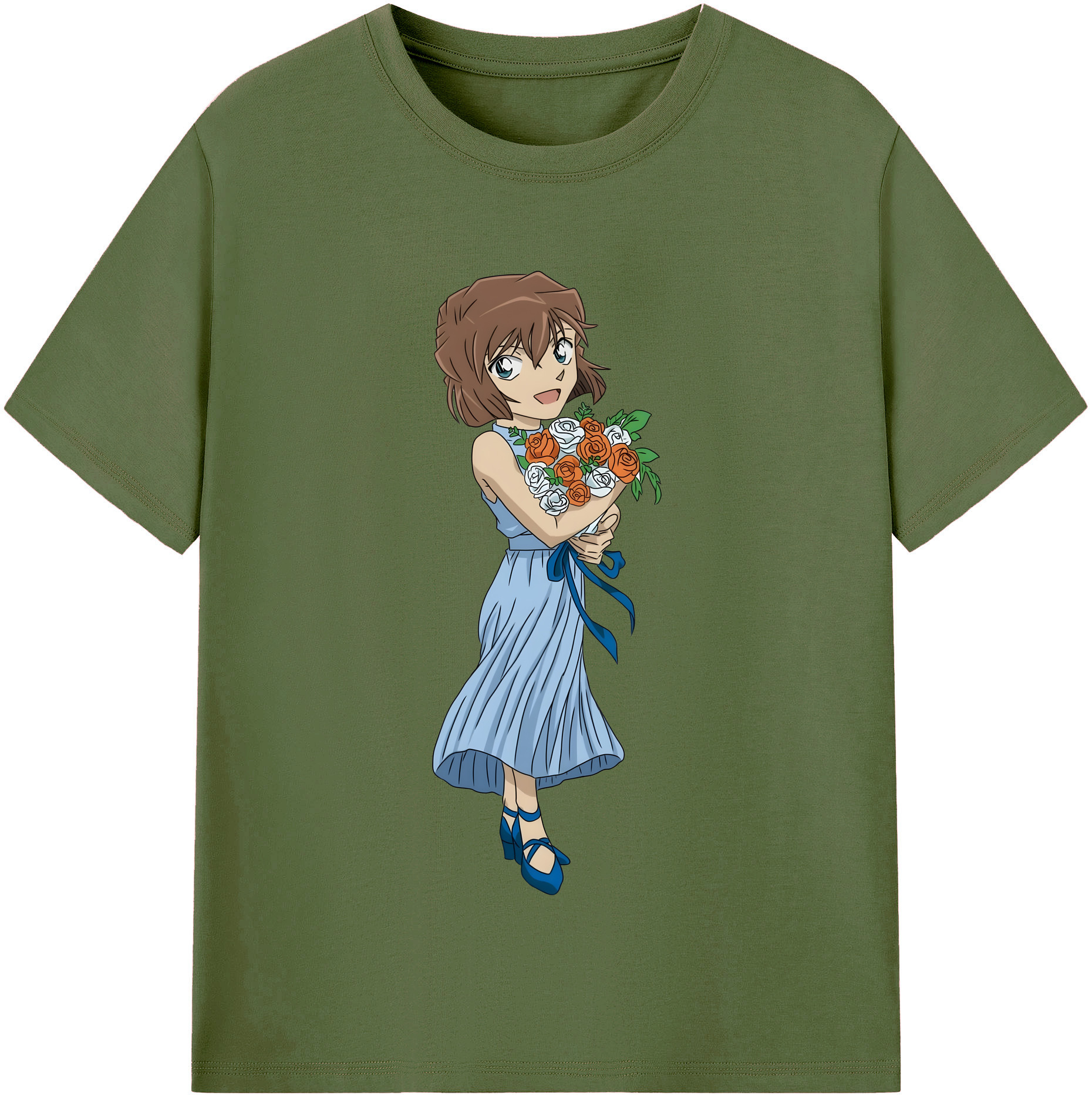 （画像用） 名探偵コナン 灰原 哀 はいばら あい Detective Conan Anita Hailey、Vi Graythorn Haibara Ai 綿100％半袖Tシャツ（フロントプリント）